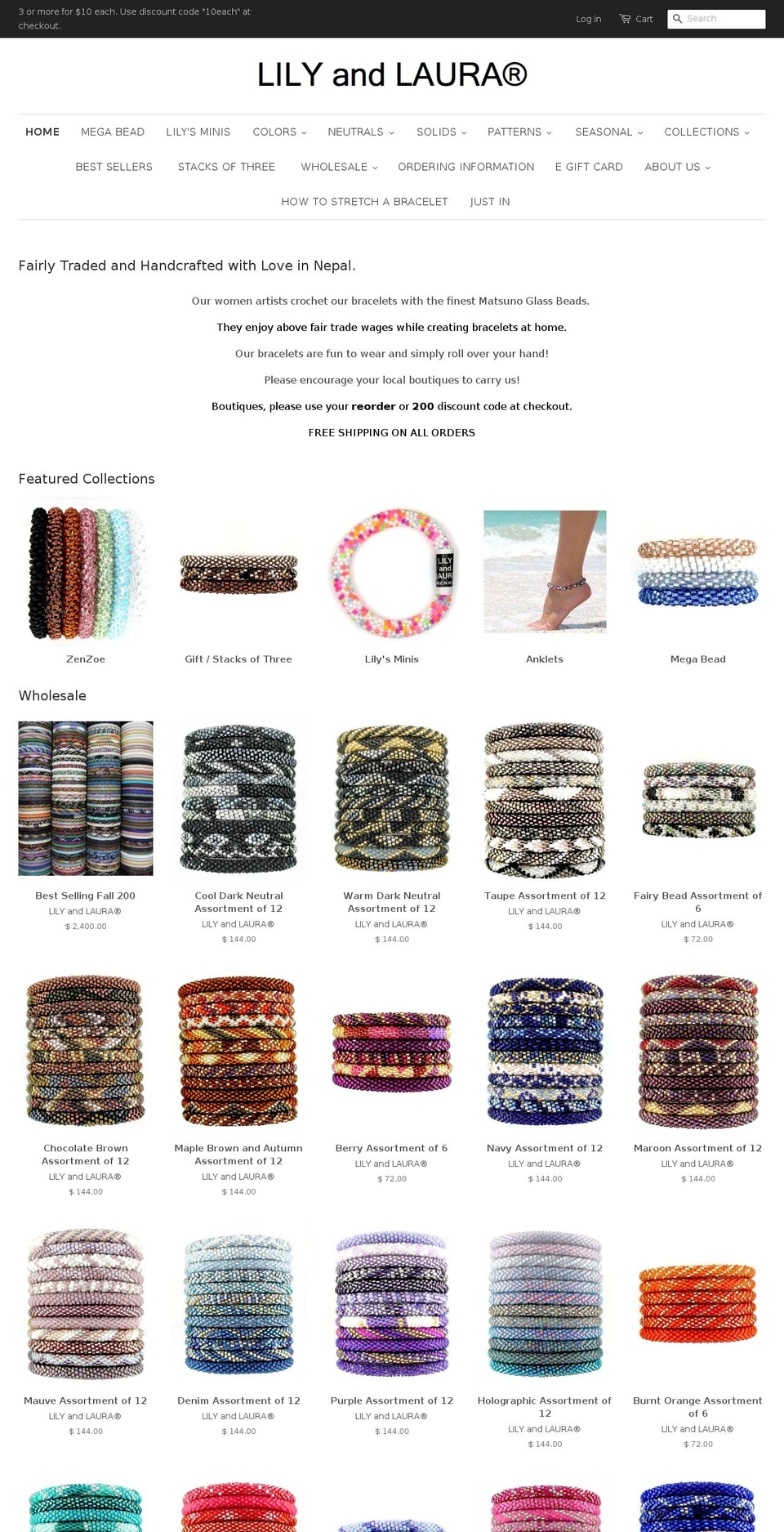 liliandlaura.com — Shopify storefront screenshot