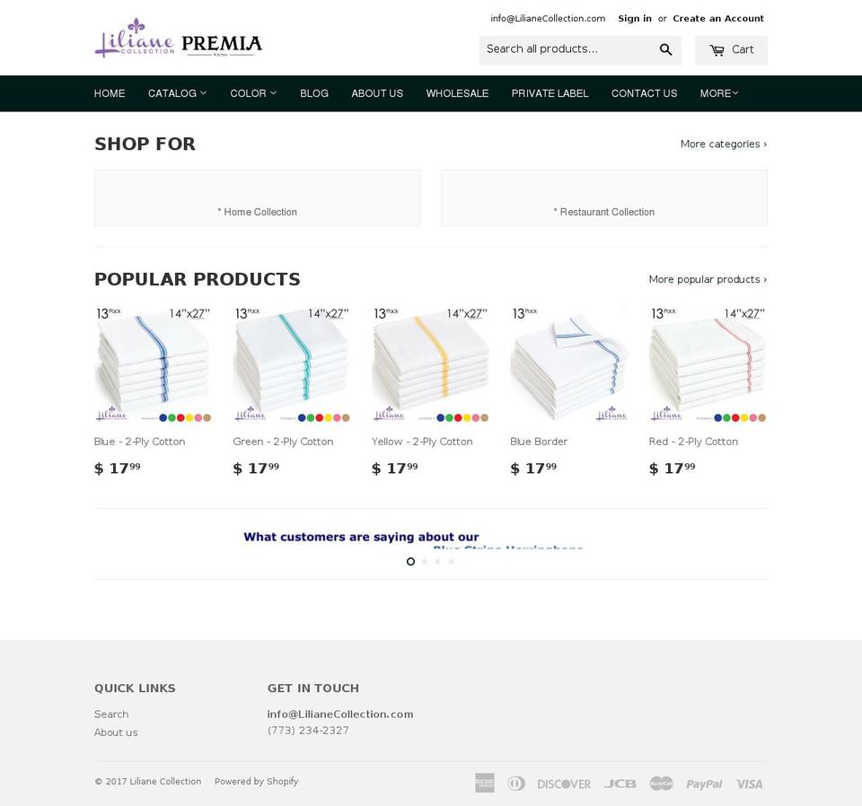 lilianecollection.com shopify website screenshot