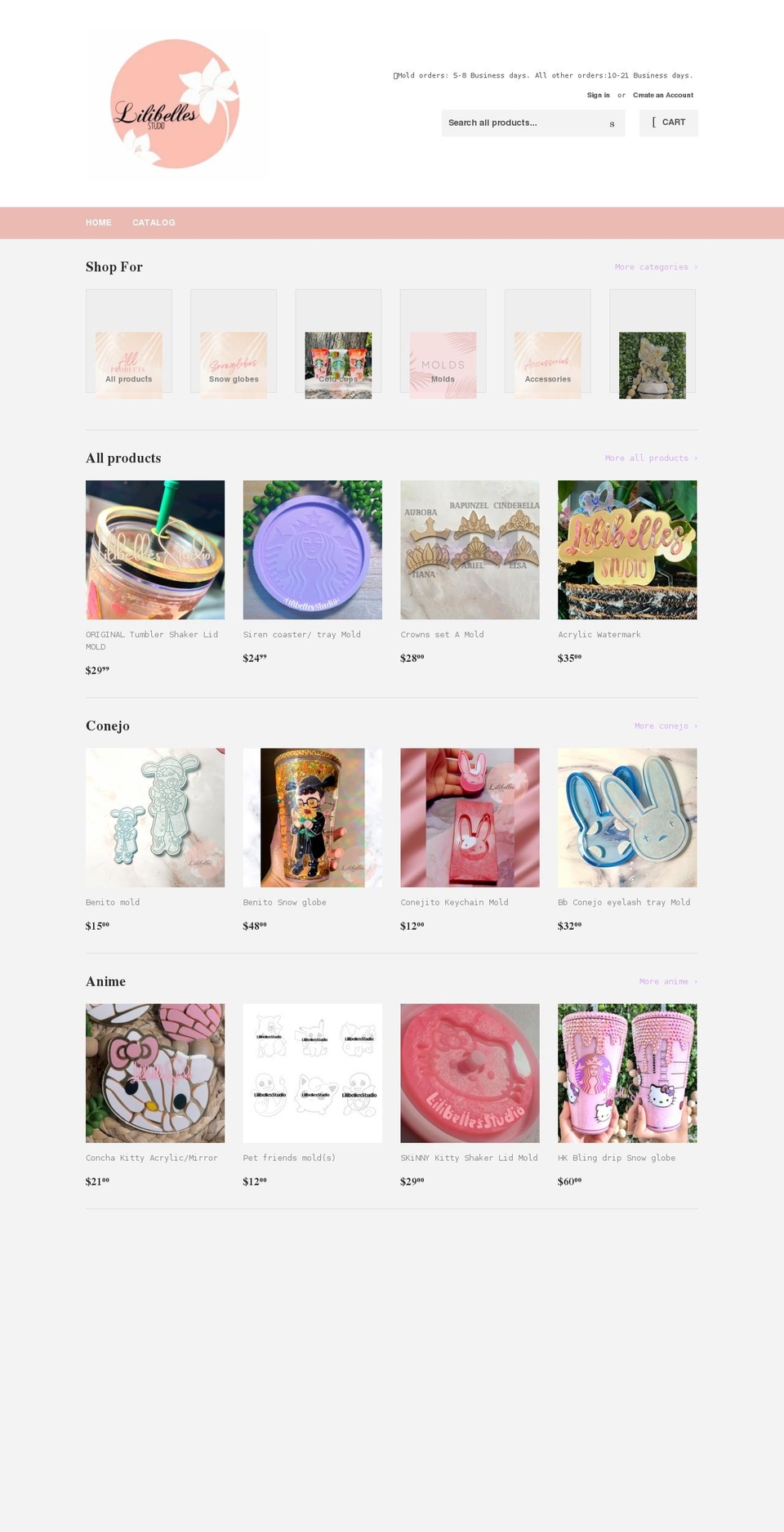 lilibellesstudio.com shopify website screenshot