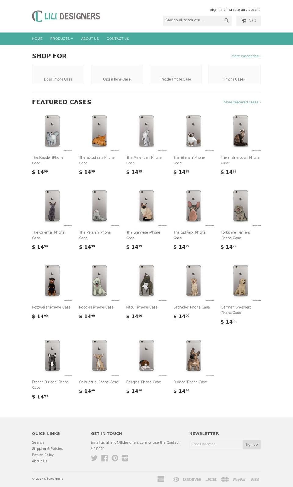 lilidesigners.com shopify website screenshot