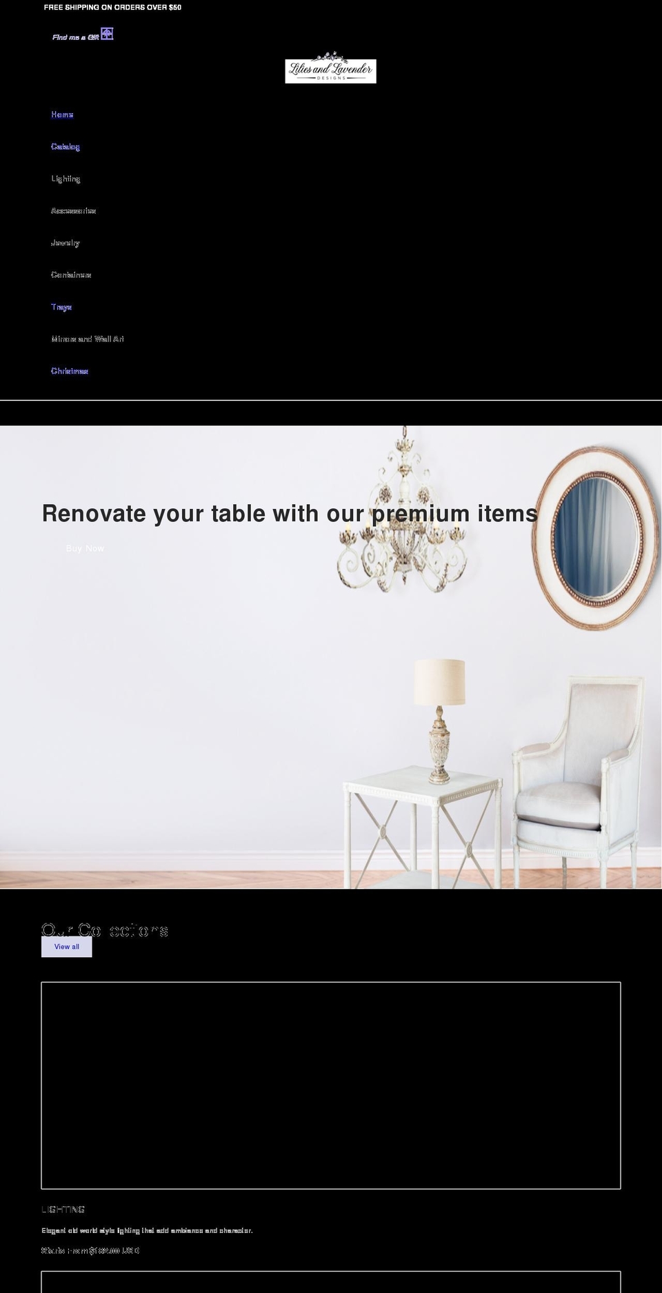 liliesandlavenderdesigns.com shopify website screenshot