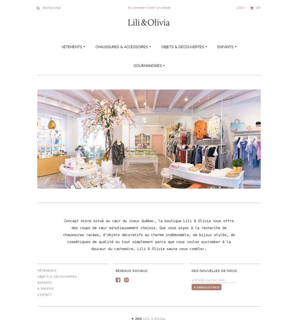 lilietolivia.com — Shopify storefront screenshot