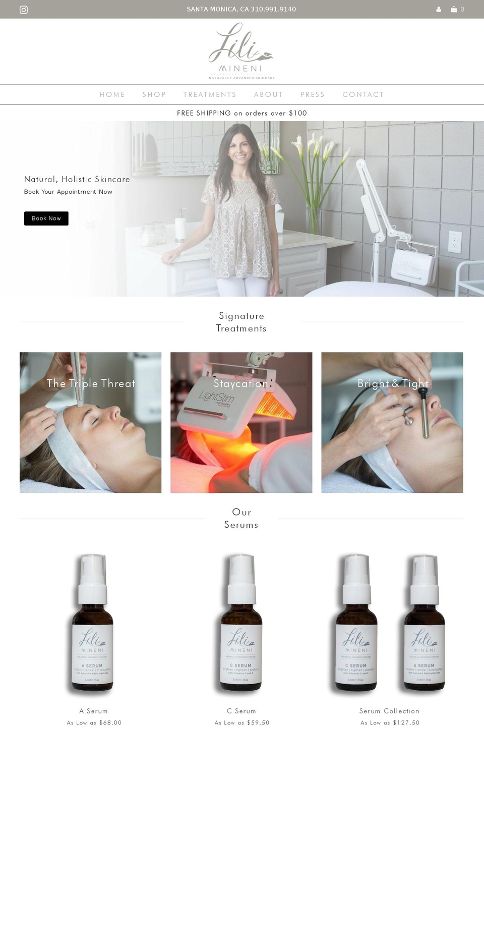 lilimineni.com shopify website screenshot
