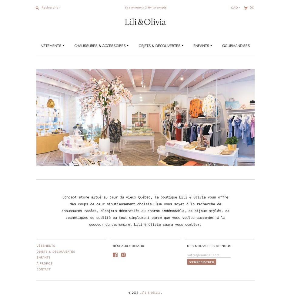 liliolivia.com — Shopify storefront screenshot