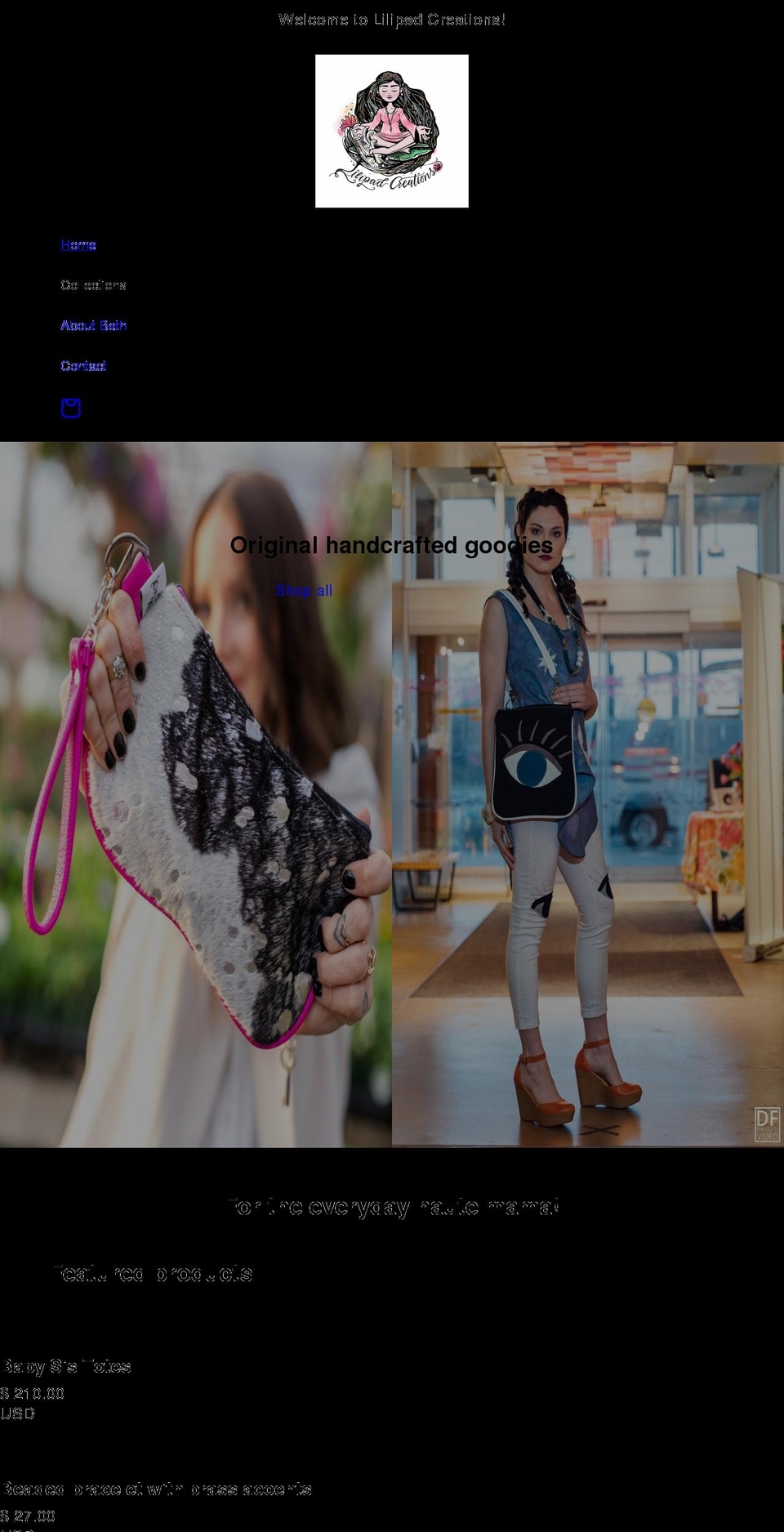 lilipadcreations.com shopify website screenshot
