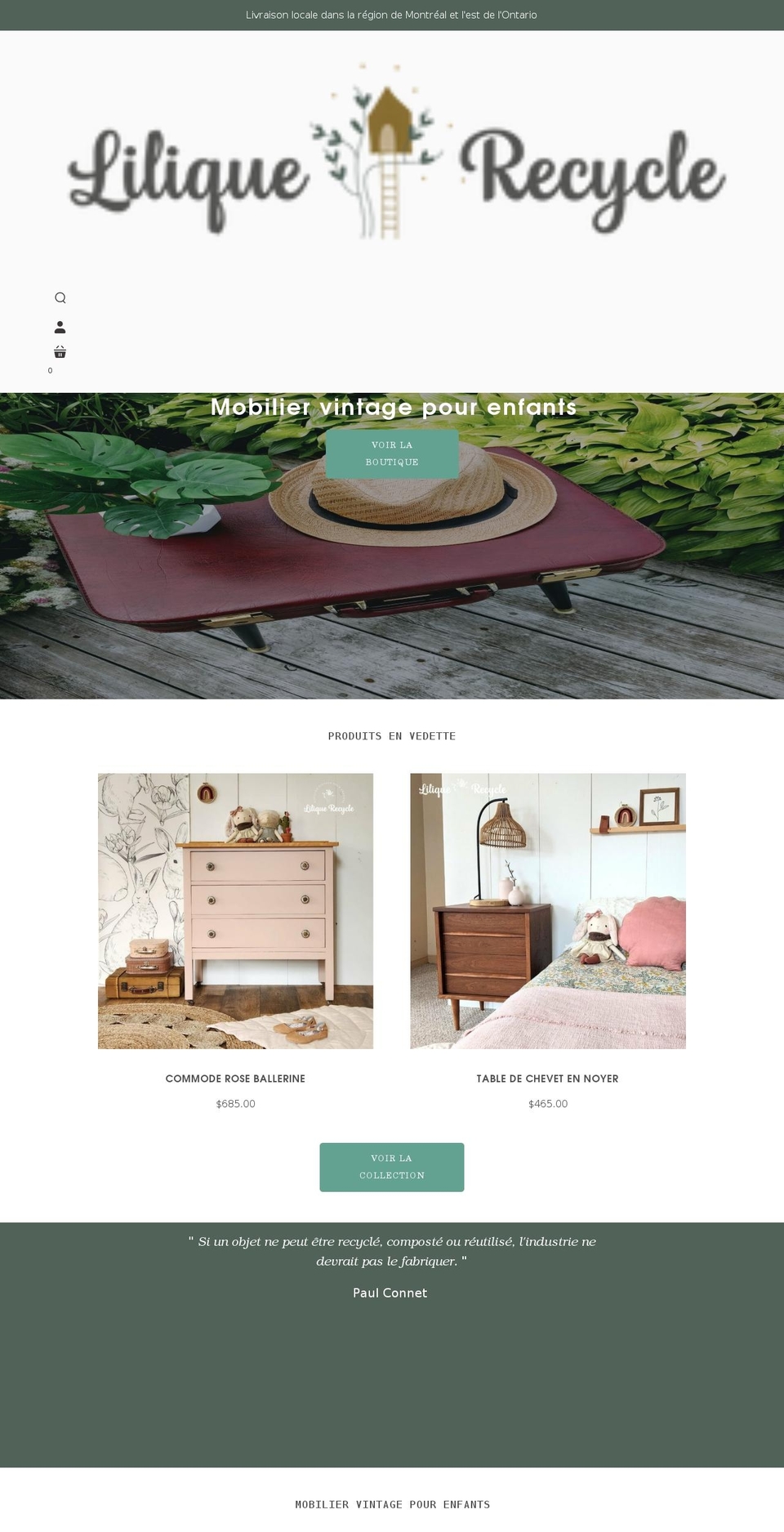 liliquerecycle.com shopify website screenshot