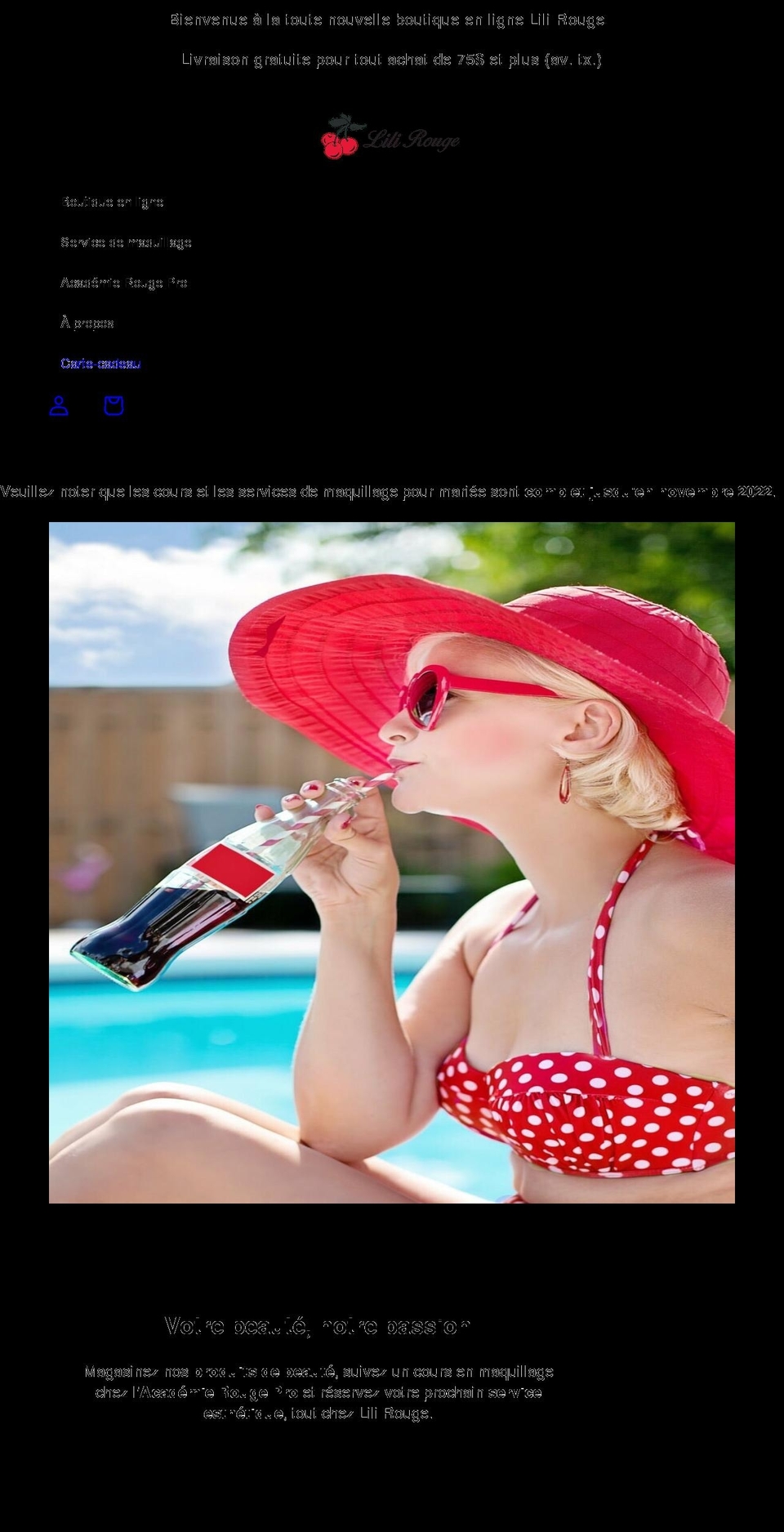 lilirouge.com shopify website screenshot