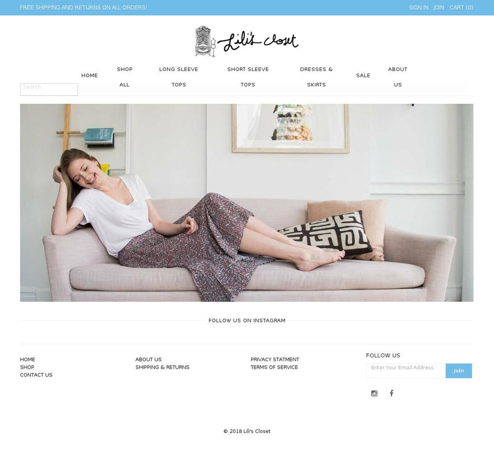 liliscloset.com shopify website screenshot