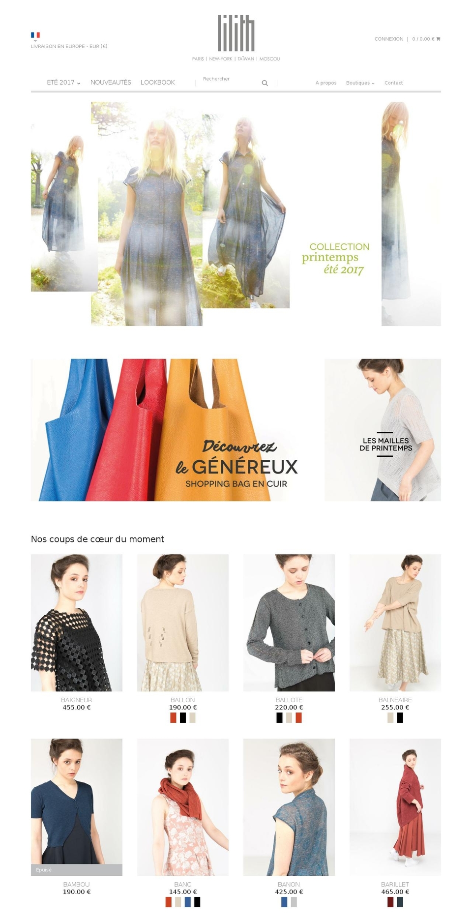 lilith-paris.com shopify website screenshot