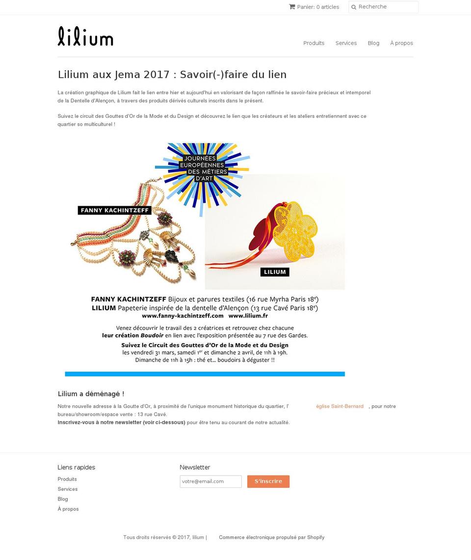 lilium.fr shopify website screenshot