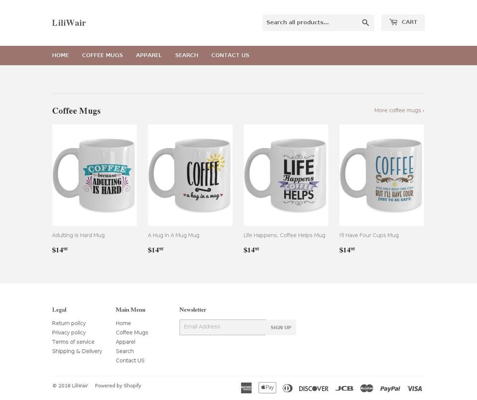 liliwair.com — Shopify storefront screenshot