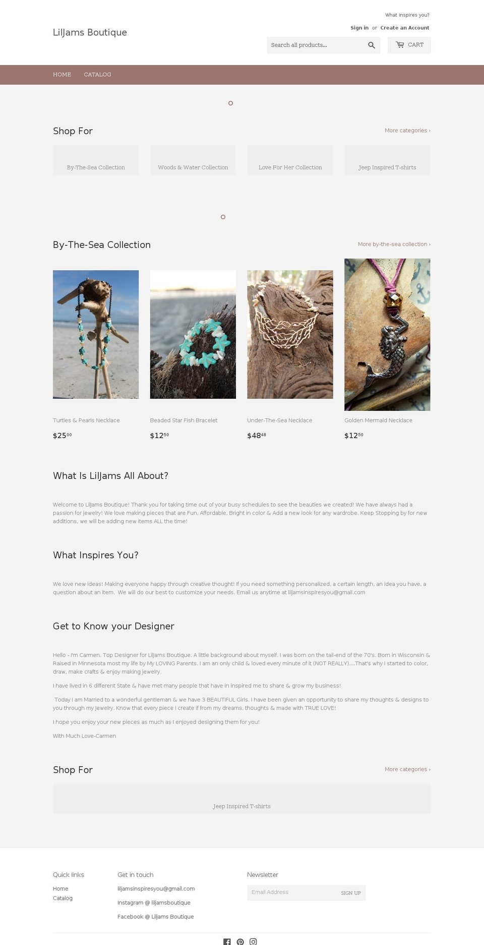 liljamsboutique.com — Shopify storefront screenshot