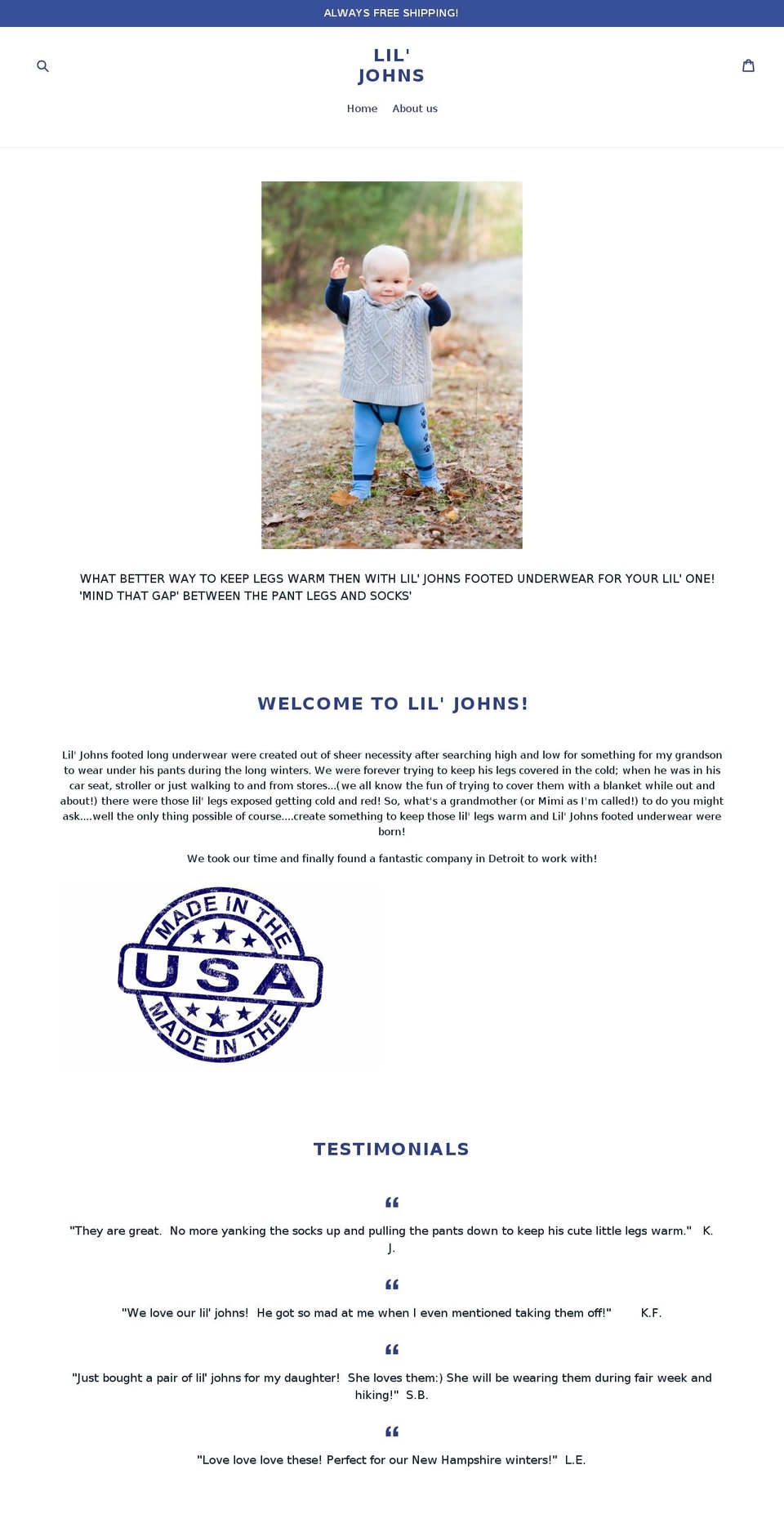 liljohnsusa.com — Shopify storefront screenshot