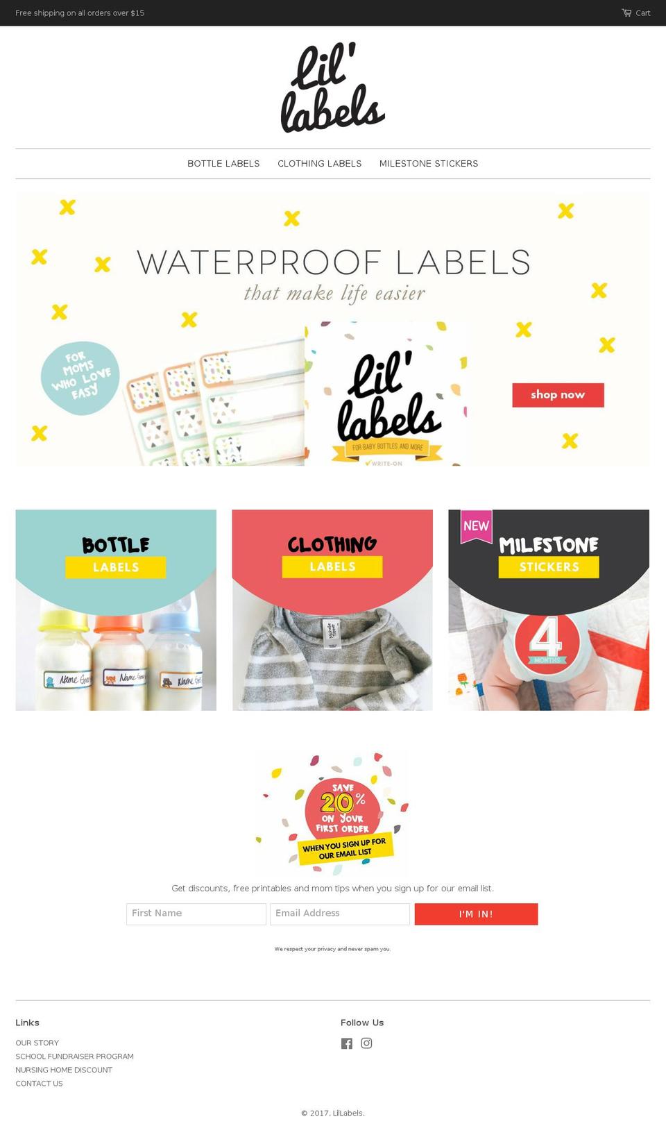 lillabels.com shopify website screenshot