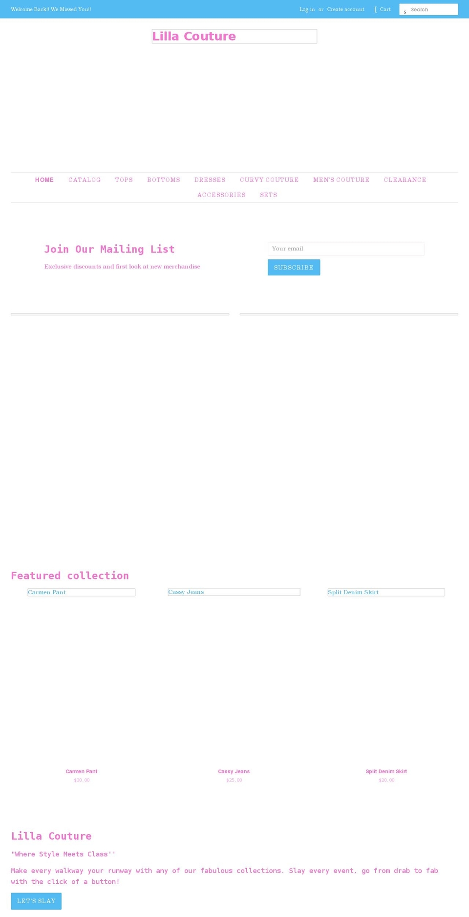 lillacouture.com shopify website screenshot