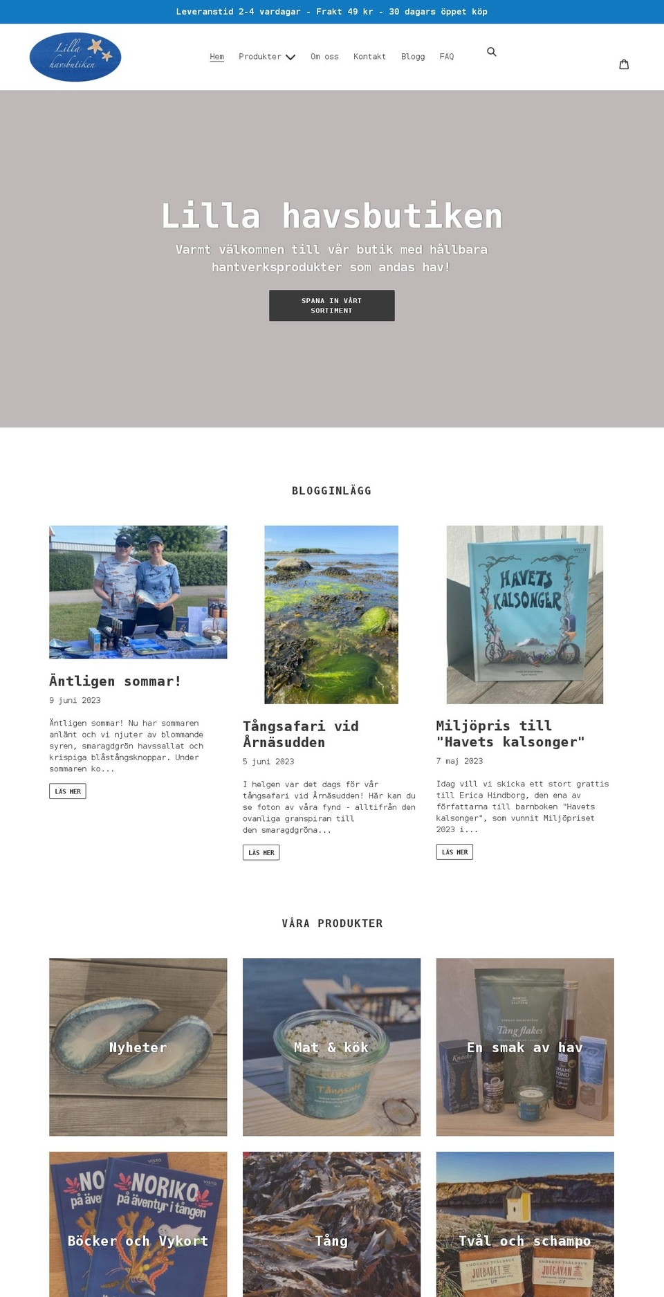 lillahavsbutiken.se shopify website screenshot