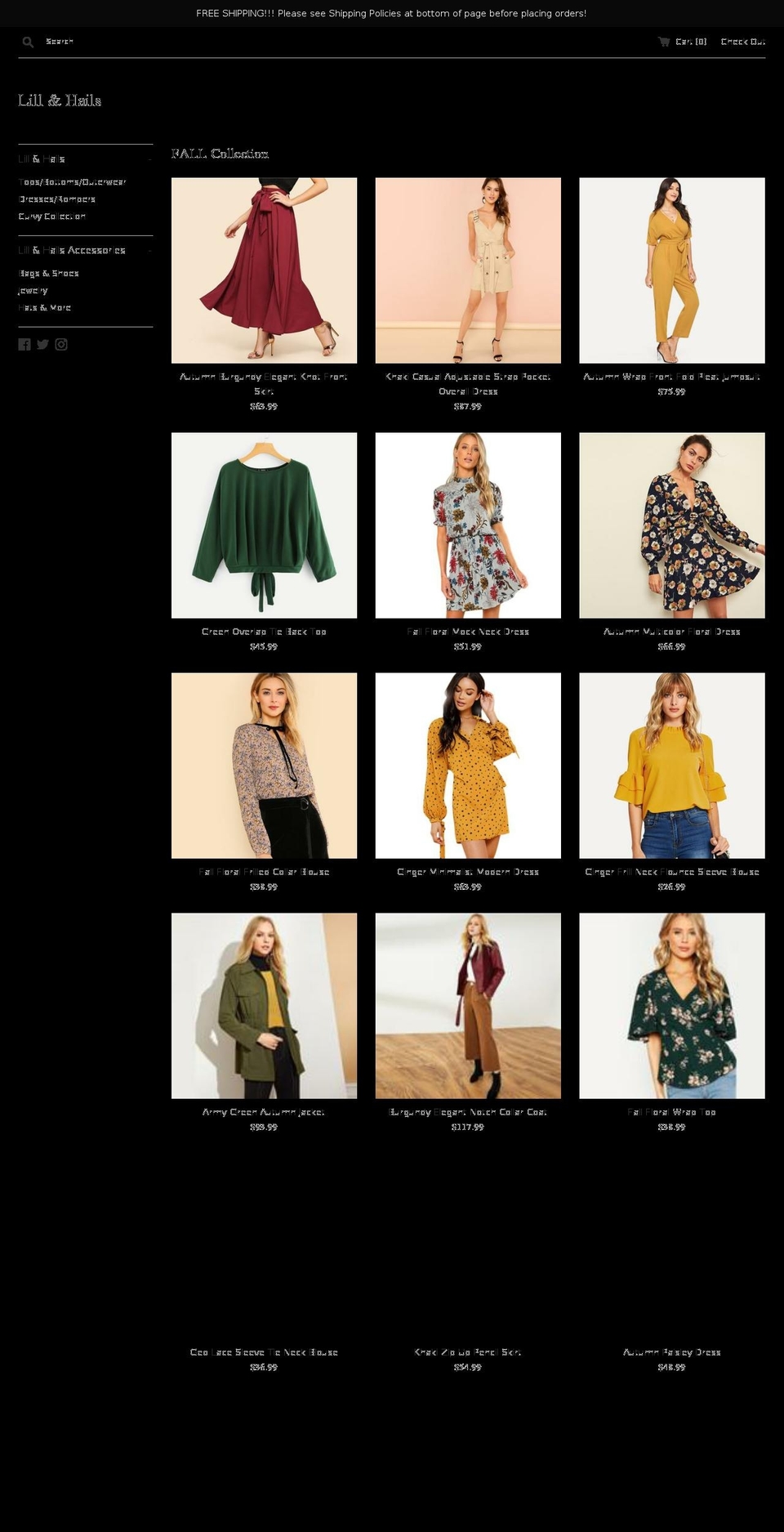 lillandhails.com — Shopify storefront screenshot