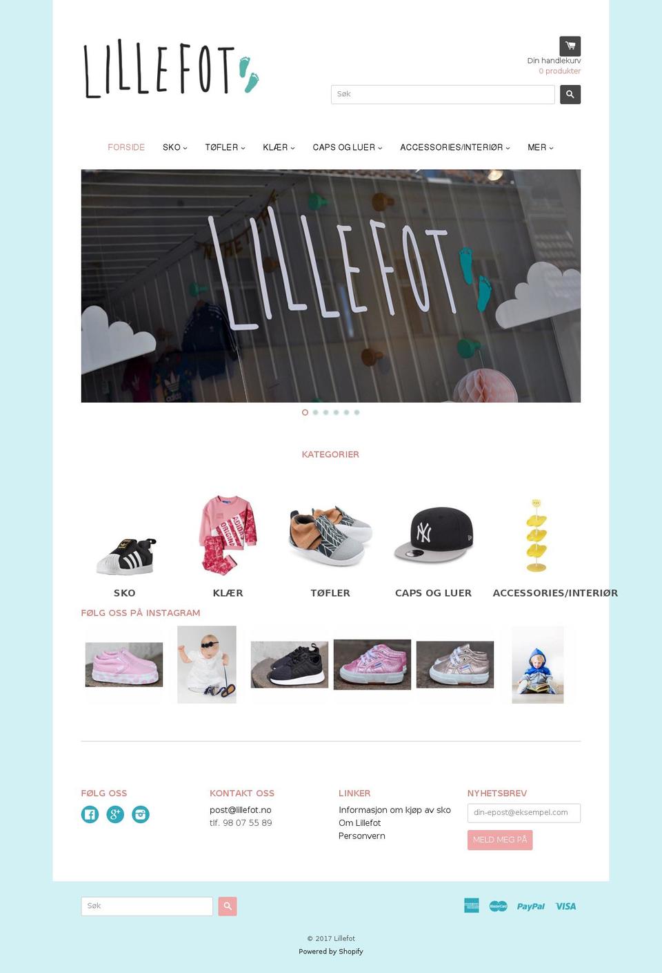 lillefot.no shopify website screenshot
