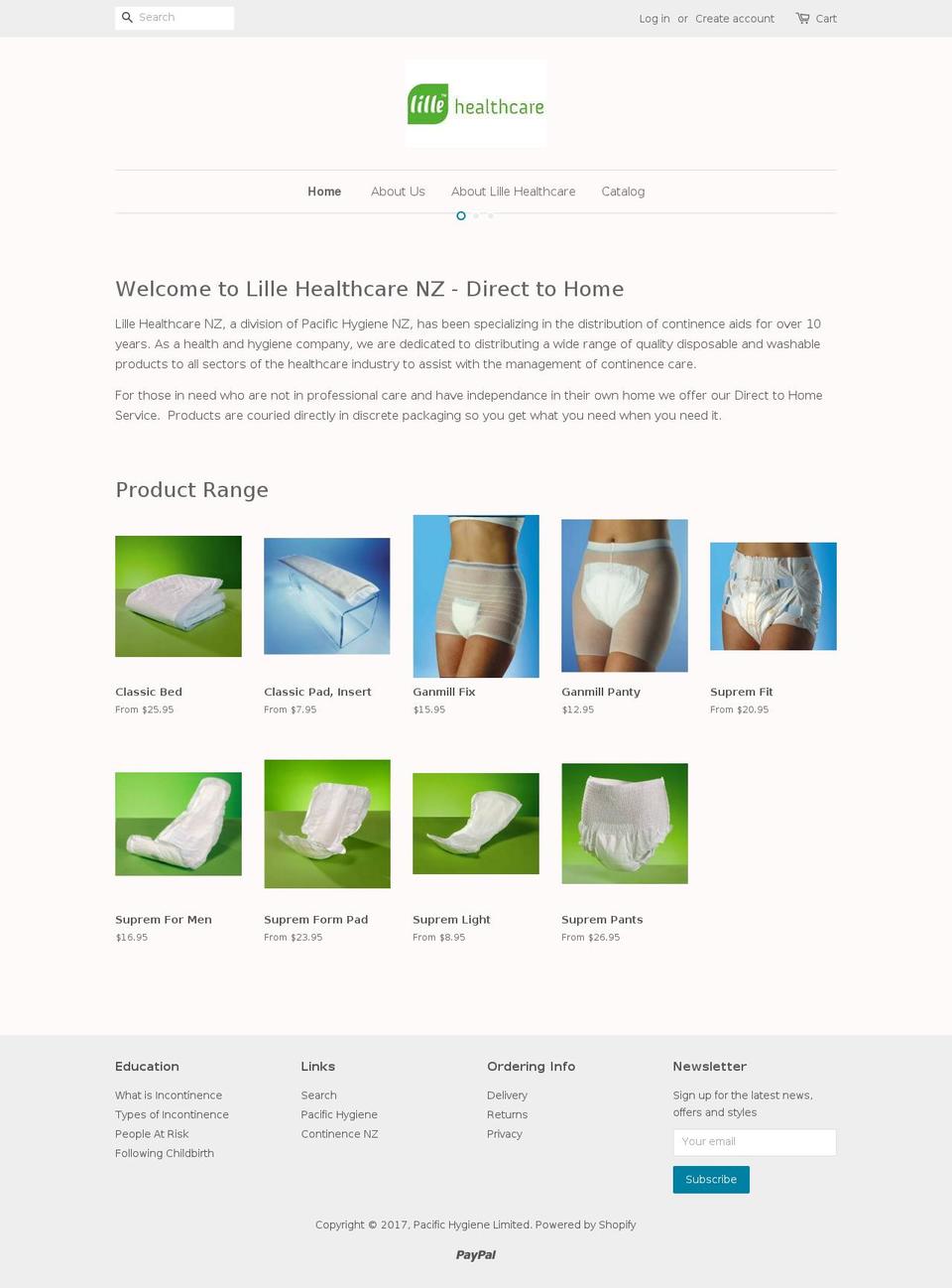 lillehealthcare.co.nz shopify website screenshot