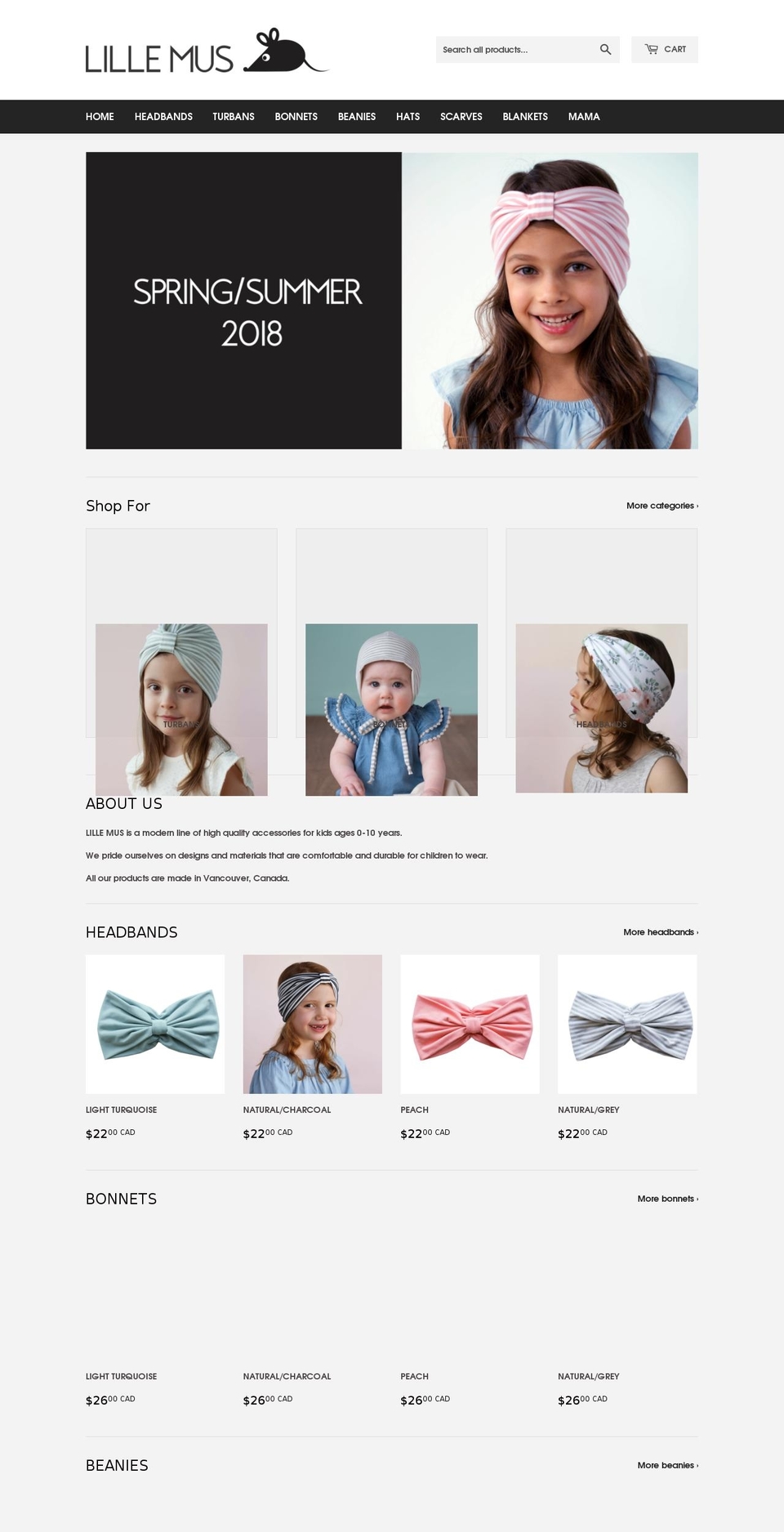 lillemus.ca shopify website screenshot