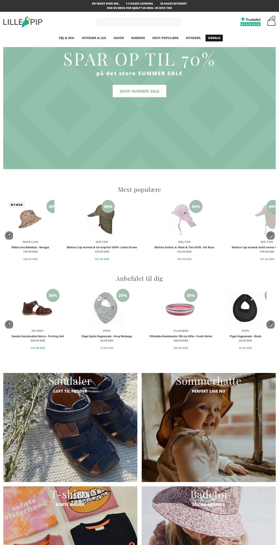 lillepip.dk shopify website screenshot