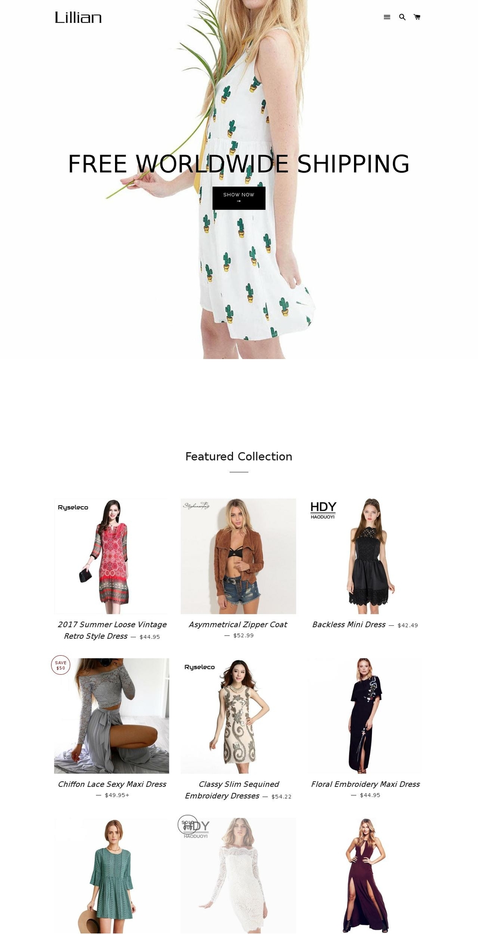 lillian.co shopify website screenshot