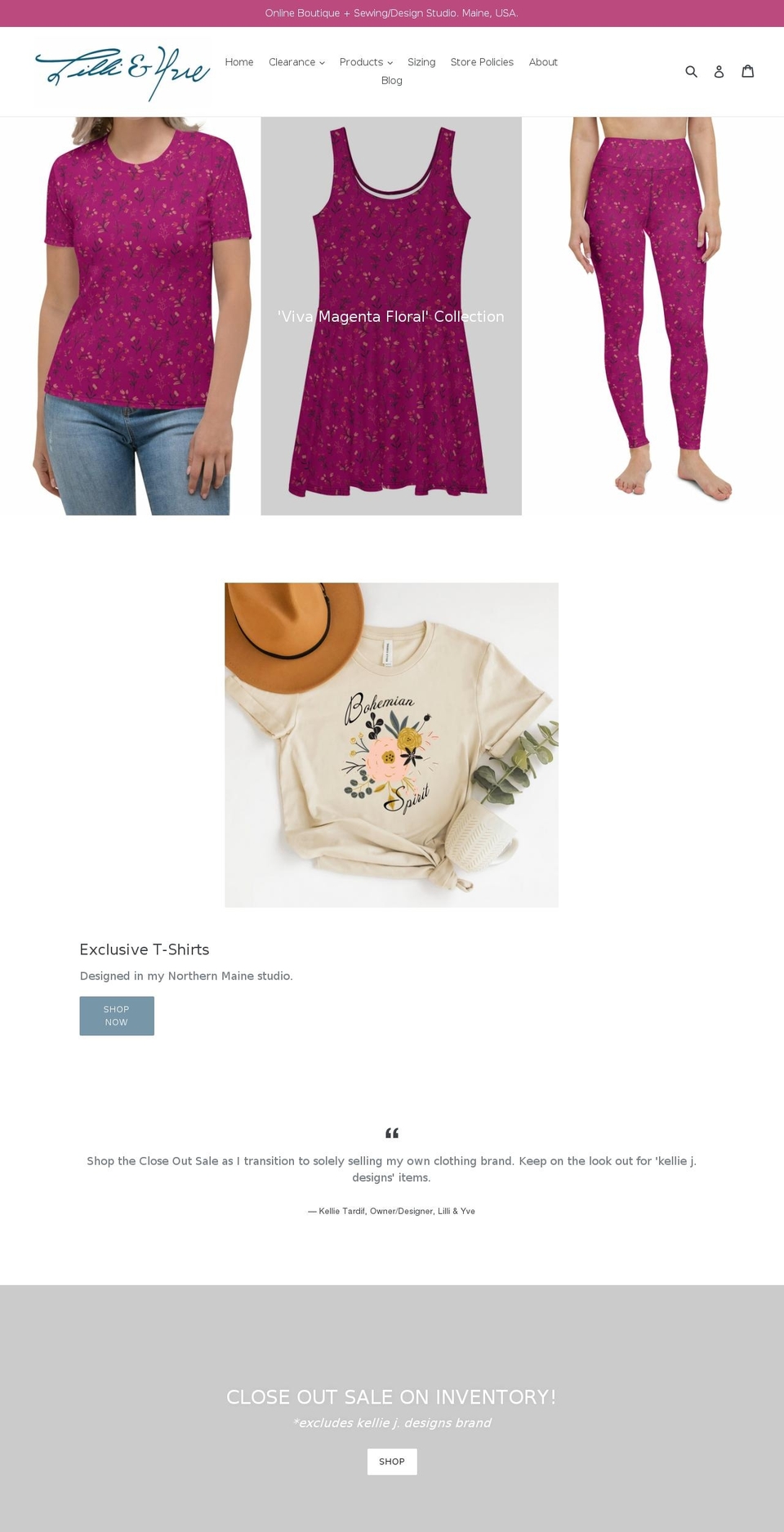 lilliandyve.com — Shopify storefront screenshot