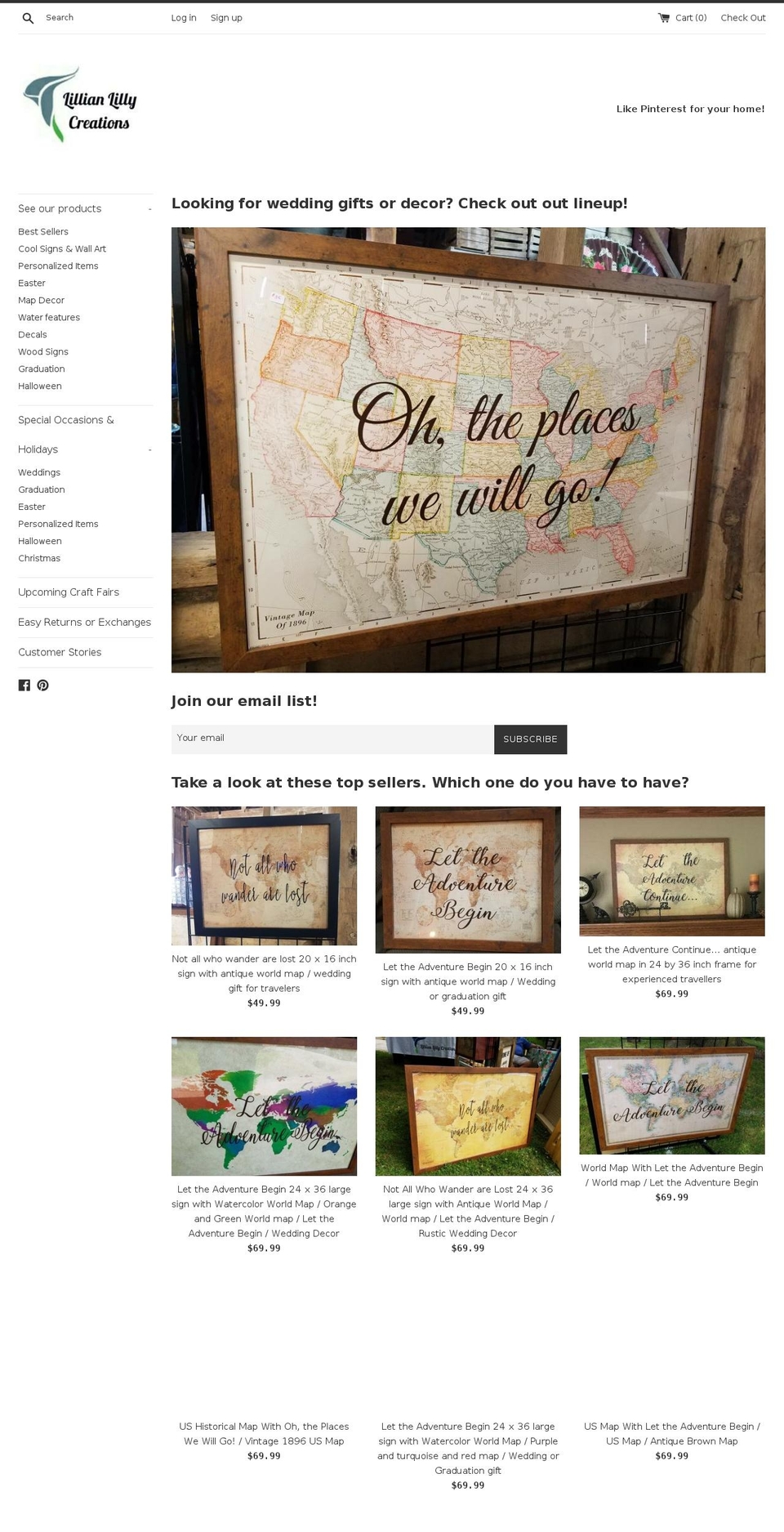 lillianlillycreations.com — Shopify storefront screenshot