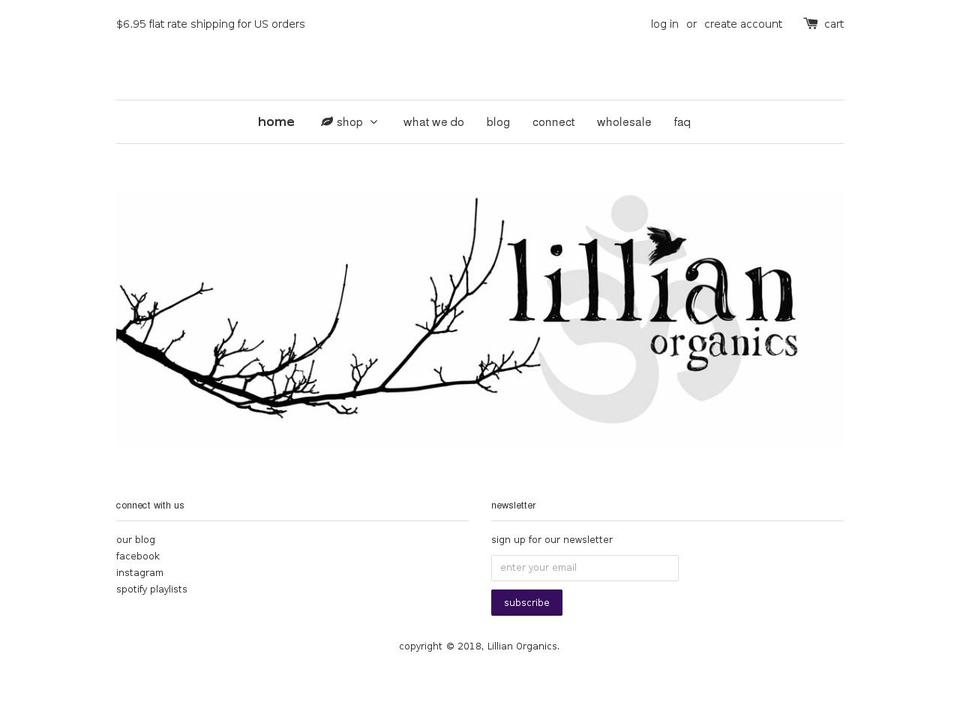 lillianorganics.com — Shopify storefront screenshot