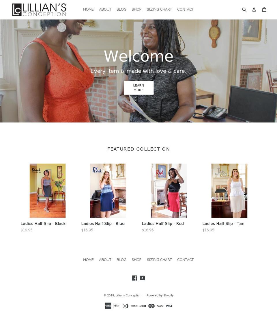 lilliansconception.com — Shopify storefront screenshot