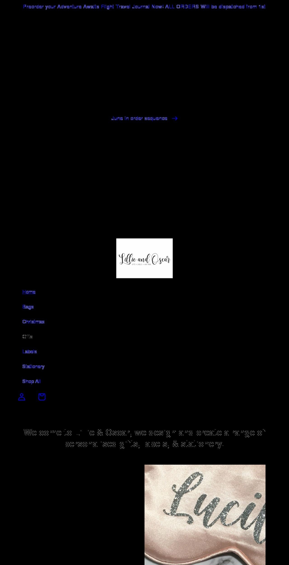 lillieandoscar.com shopify website screenshot