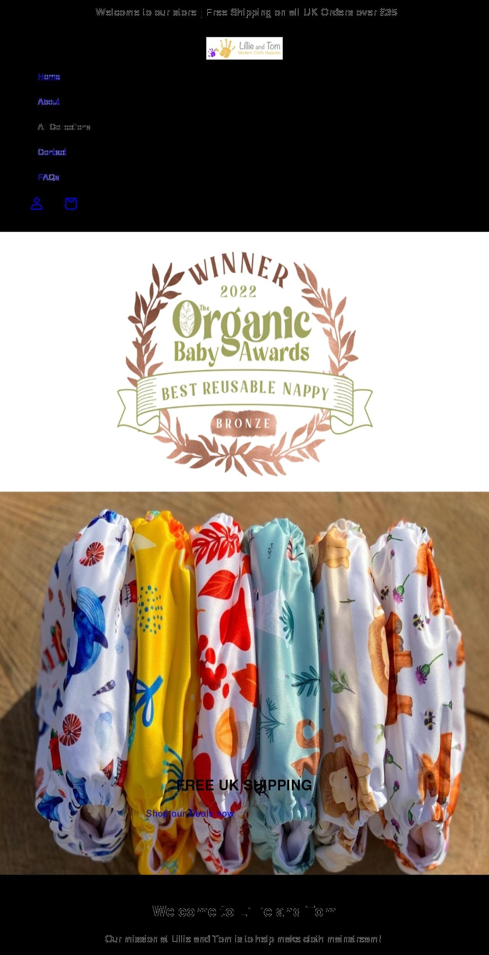 lillieandtom.co.uk shopify website screenshot