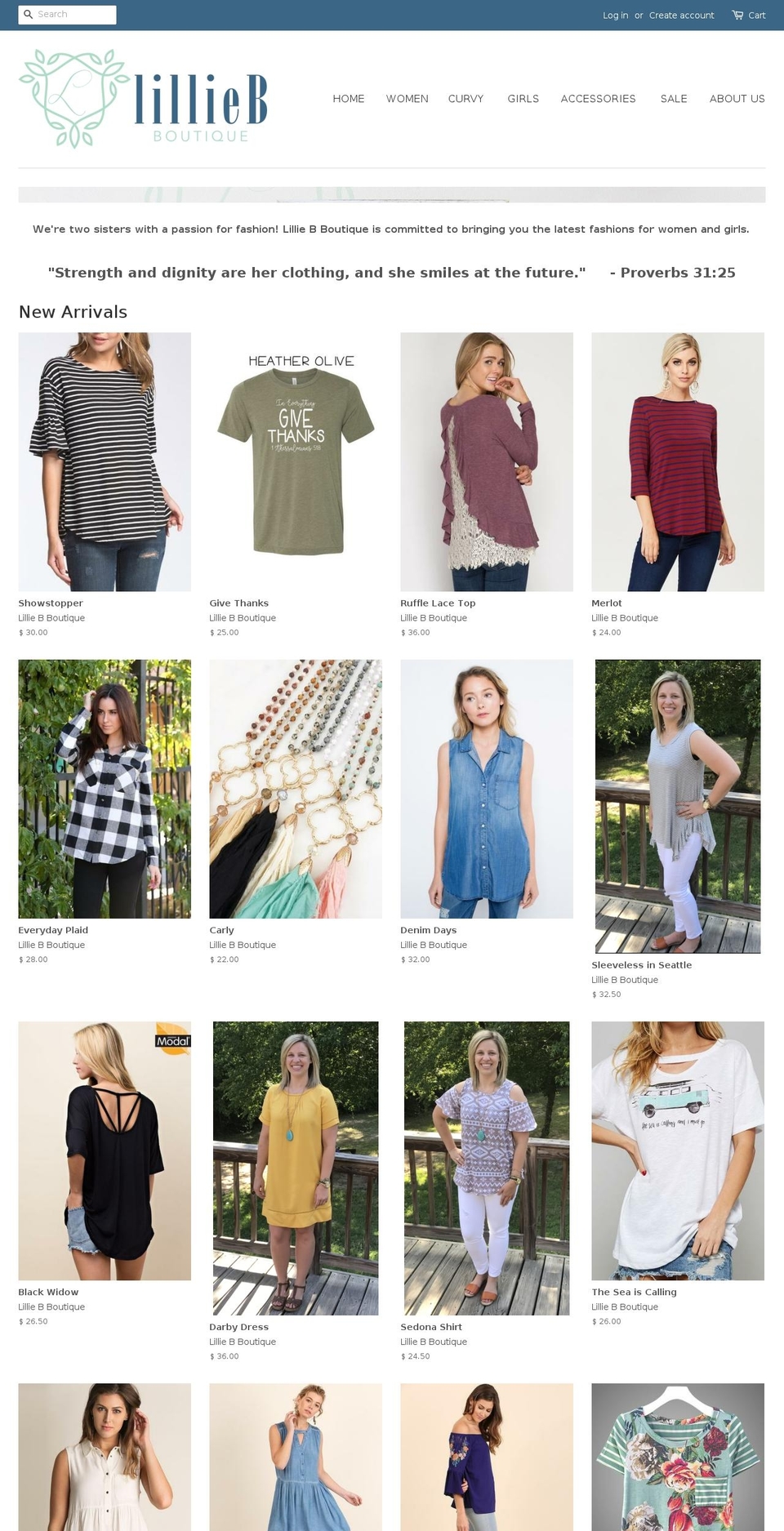 lilliebboutique.com — Shopify storefront screenshot