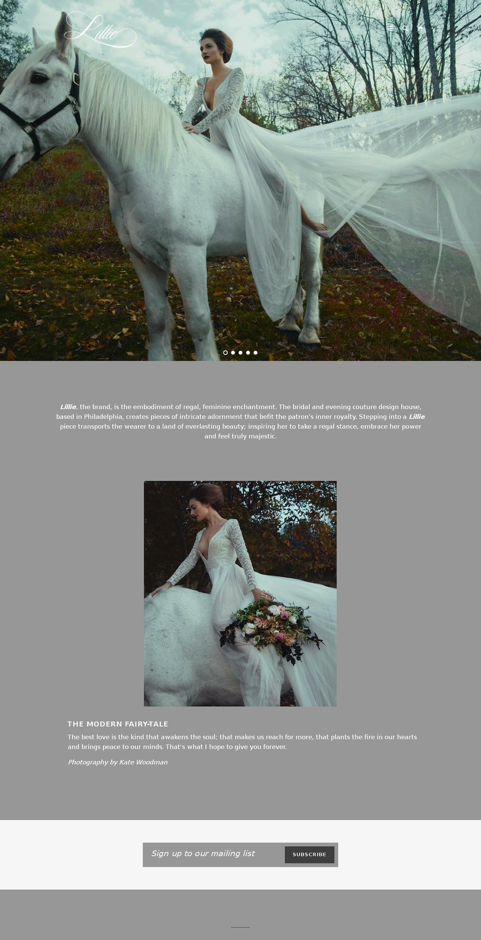 lilliecouture.com — Shopify storefront screenshot