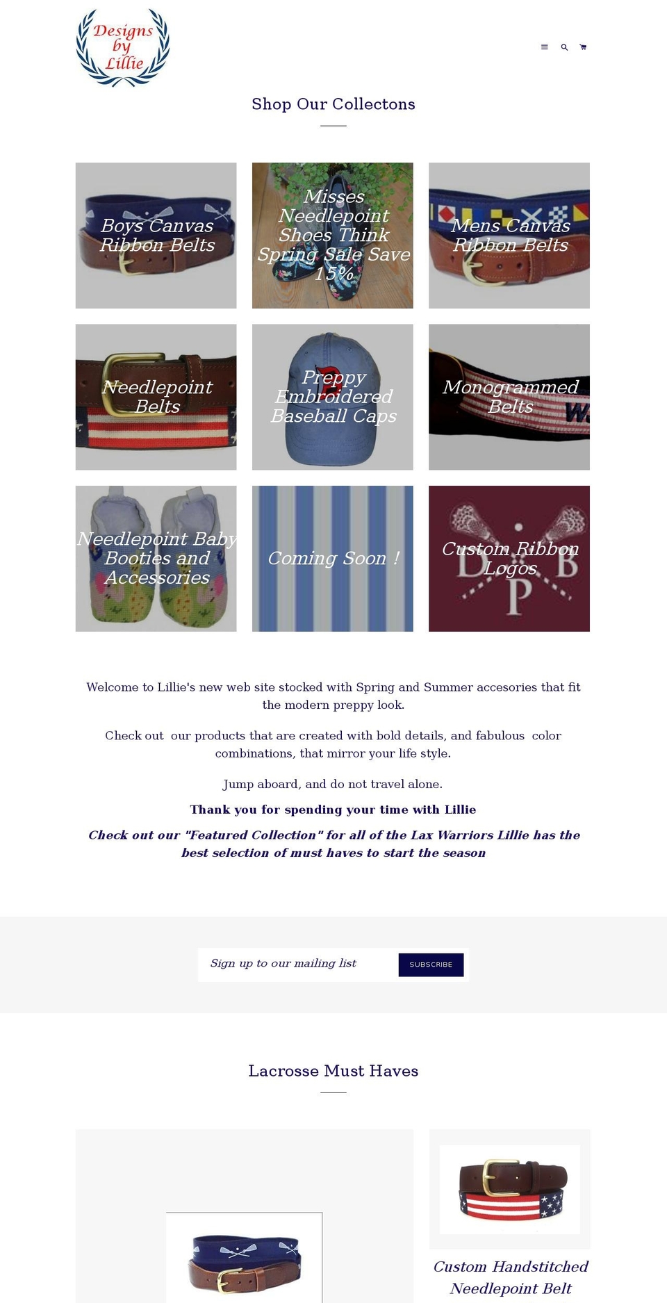 lilliedesigns.com shopify website screenshot