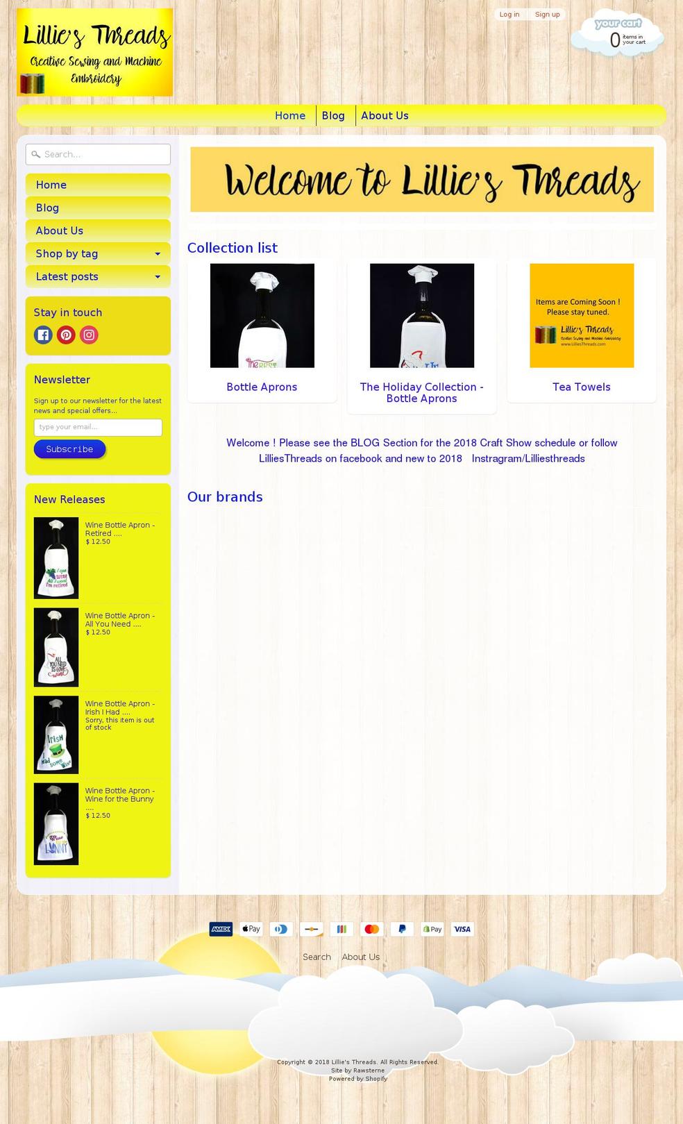 lilliesthreads.com shopify website screenshot