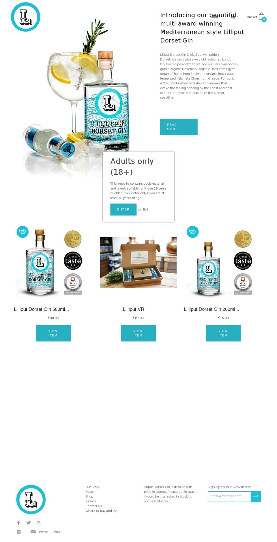 lilliput-gin.com shopify website screenshot