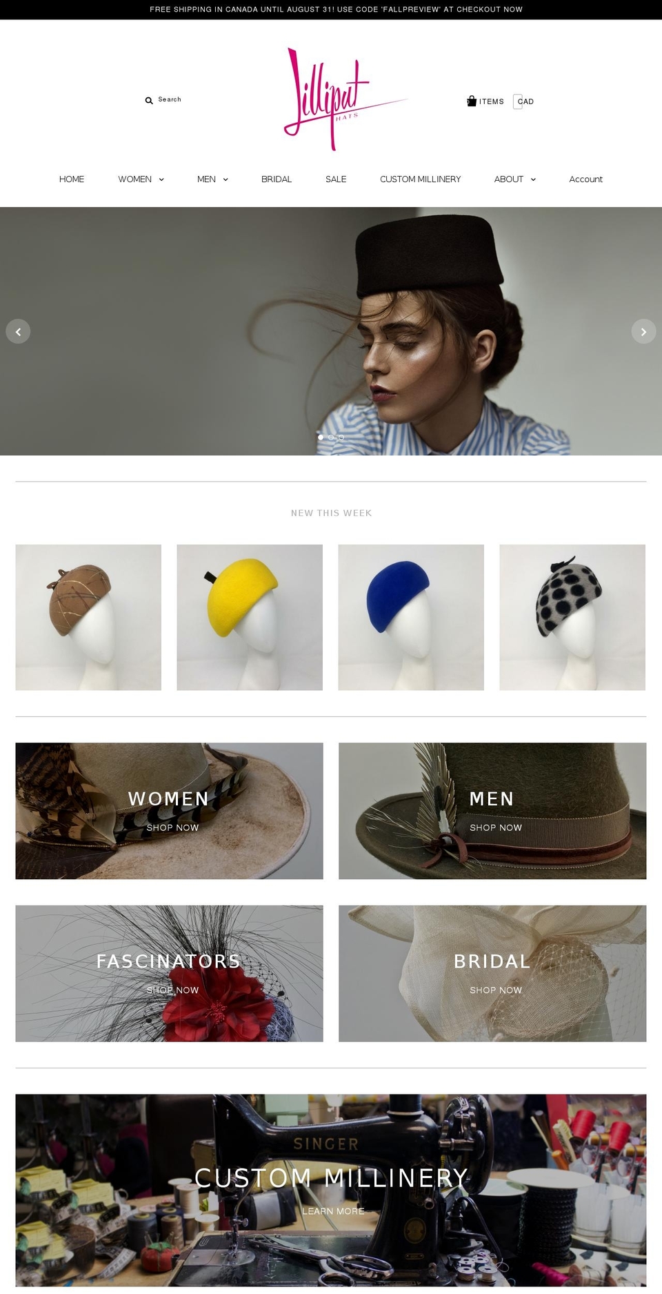 lilliputhats.com shopify website screenshot