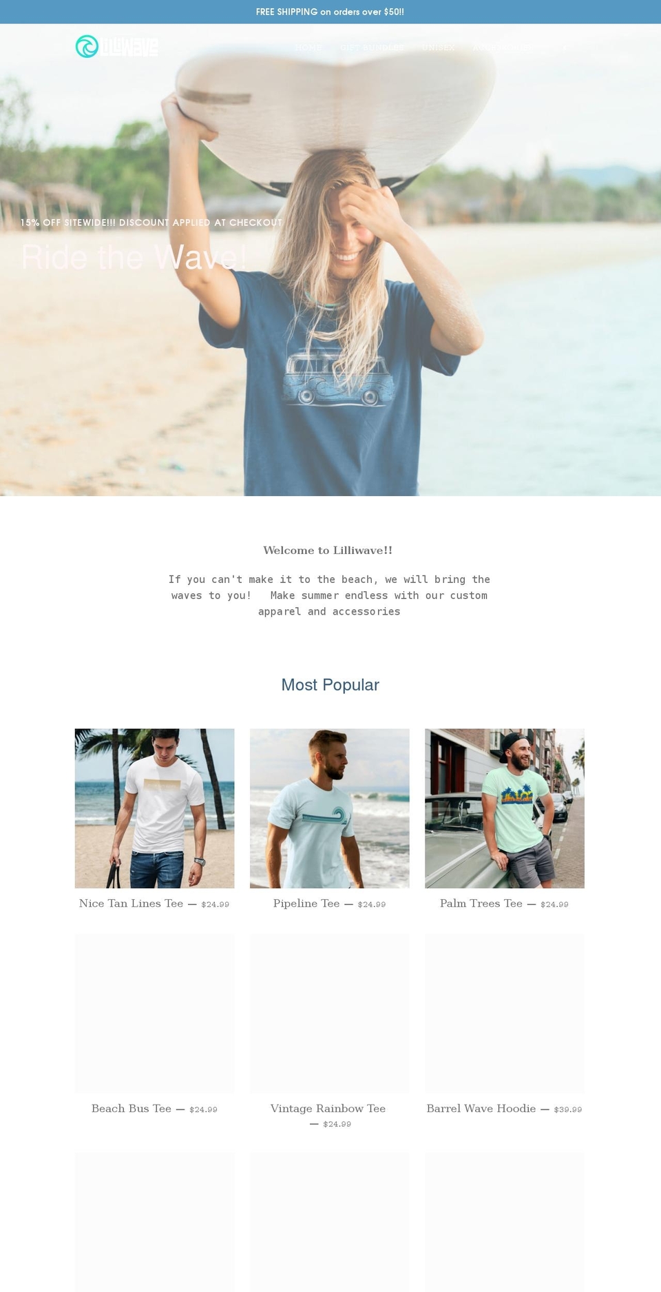 lilliwave.com shopify website screenshot