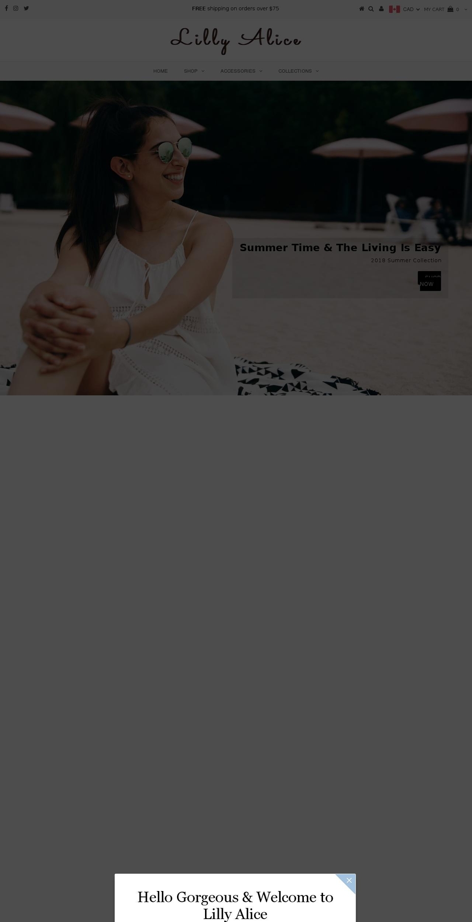 lillyalice.com — Shopify storefront screenshot