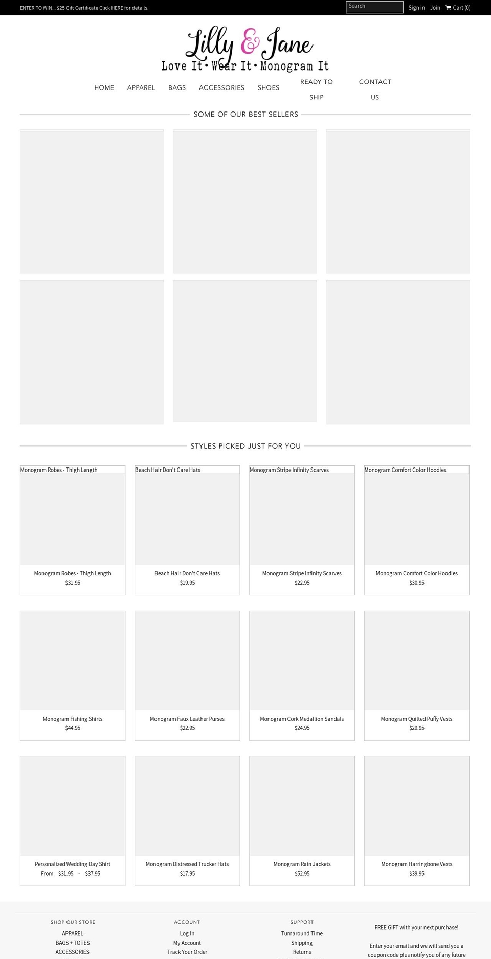lillyandjane.com — Shopify storefront screenshot