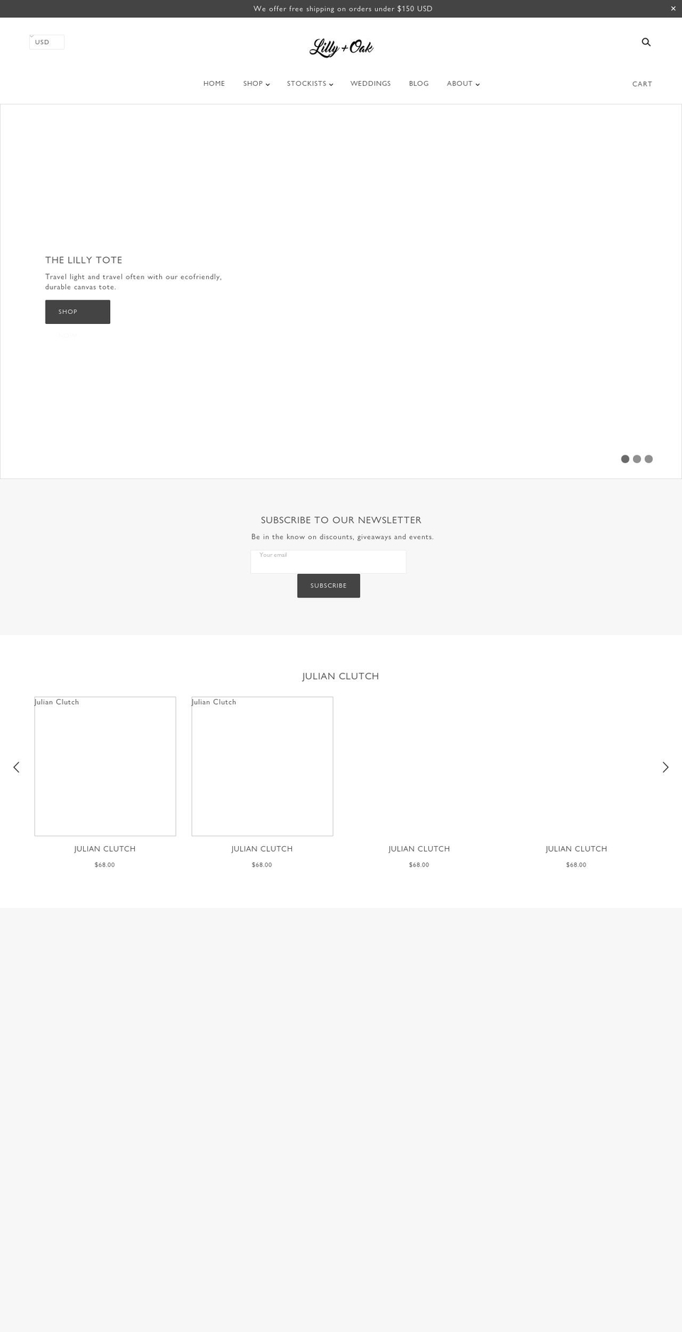 lillyandoak.com shopify website screenshot