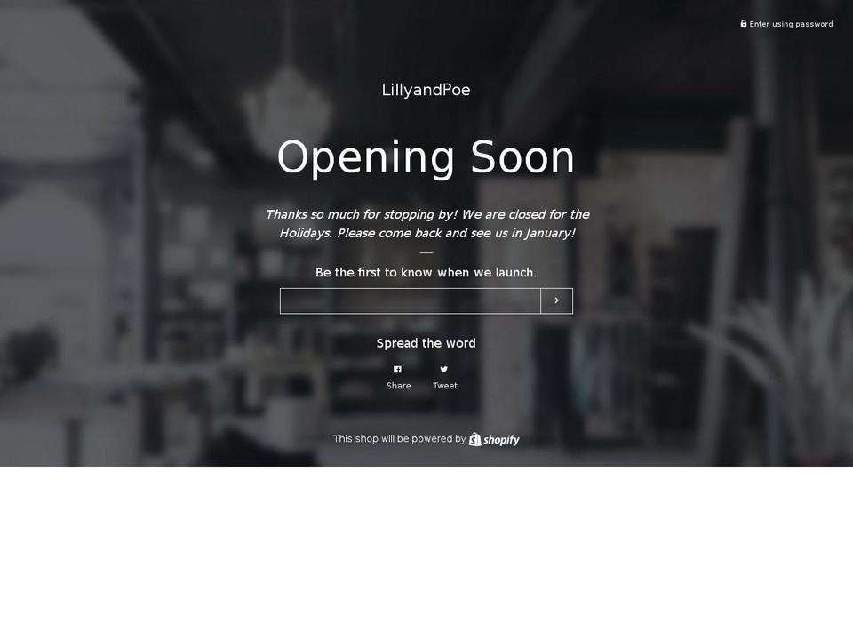 lillyandpoe.com — Shopify storefront screenshot