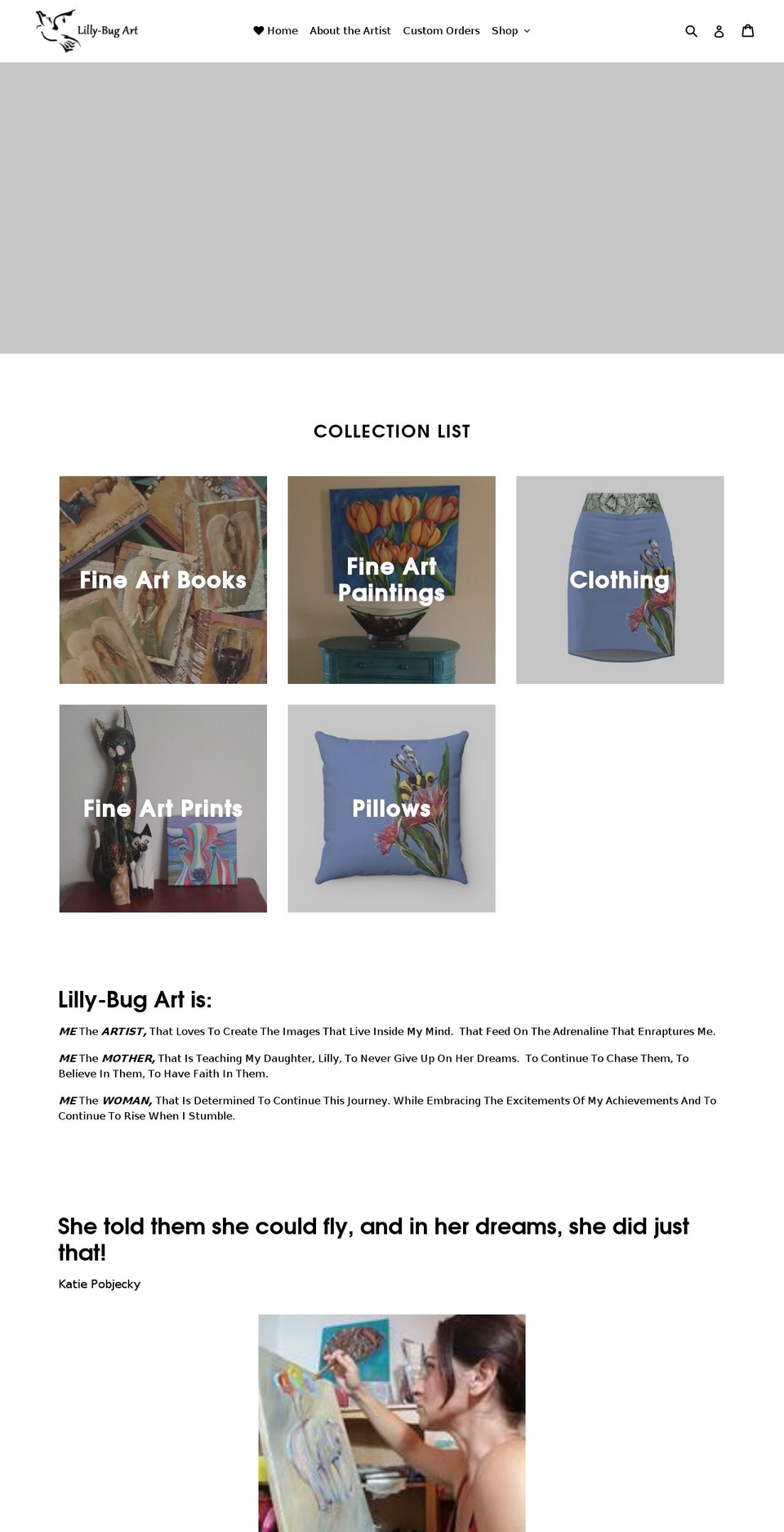 lillybugart.com shopify website screenshot