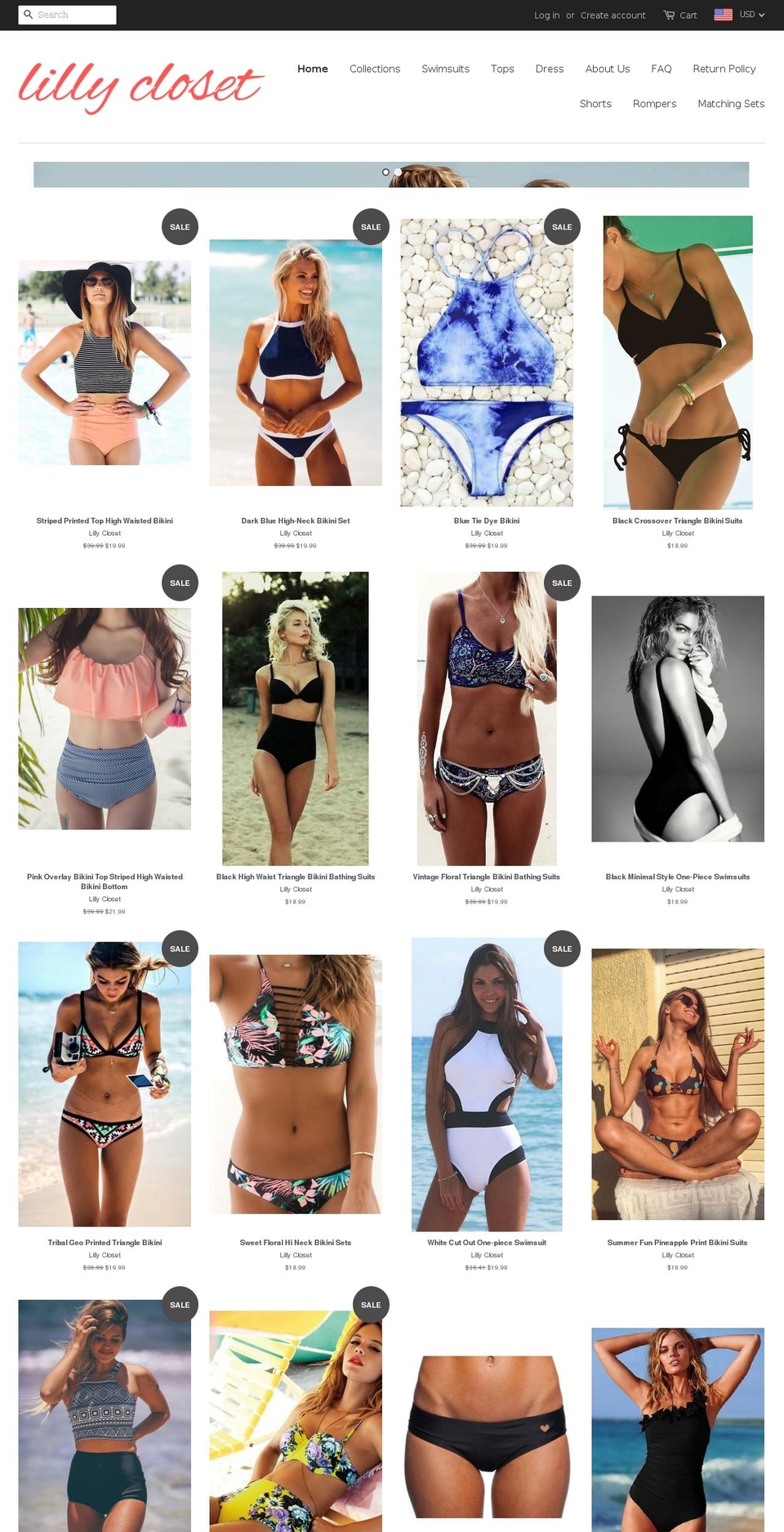lillycloset.com shopify website screenshot