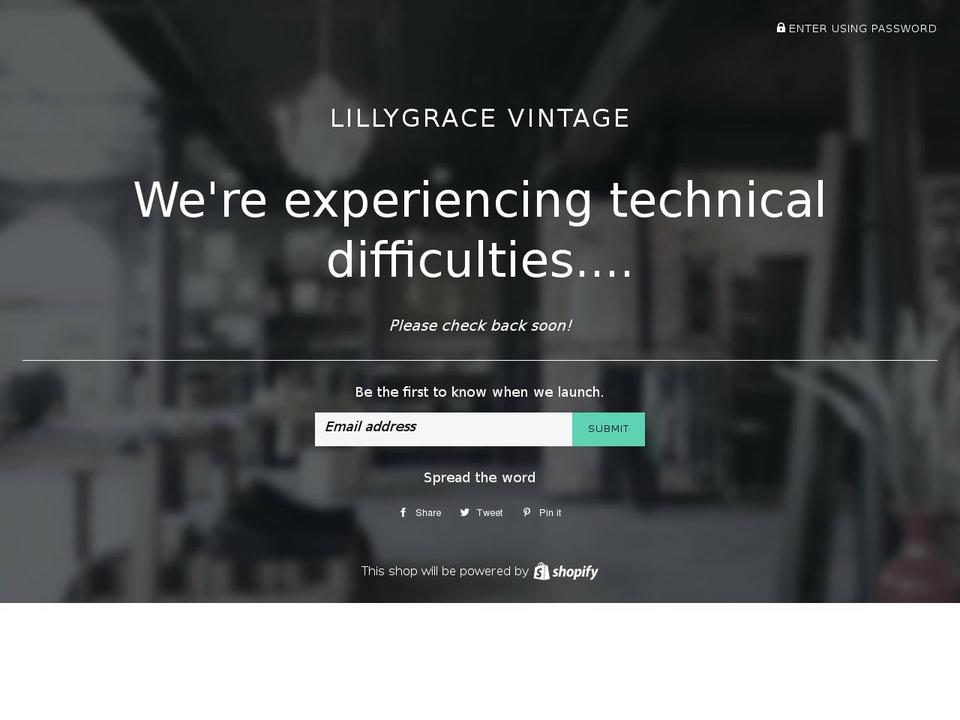 lillygracevintage.com shopify website screenshot