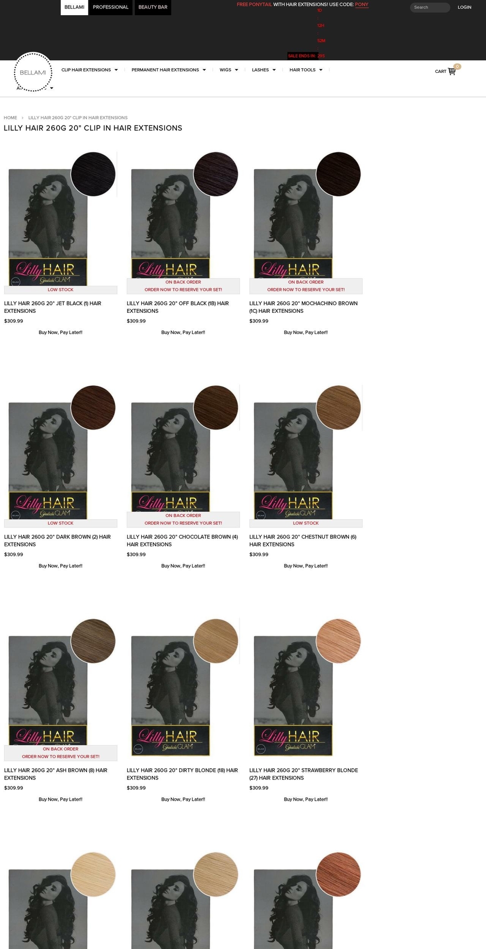 lillyhair.com — Shopify storefront screenshot