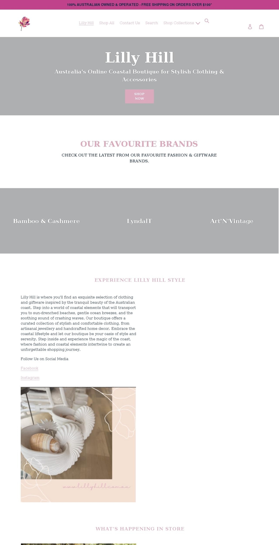 lillyhill.com.au shopify website screenshot