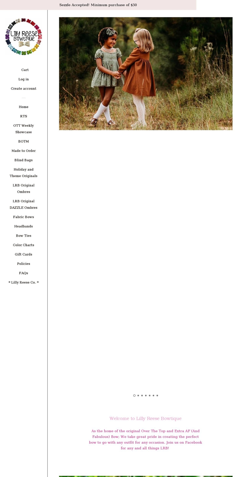 Fall  with Installments message Shopify theme site example lillyreesebowtique.com