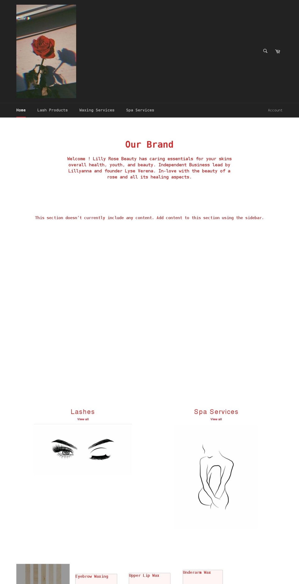 lillyroselashes.com shopify website screenshot